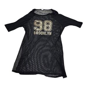 Blush 3X Black Mesh Jersey Dress 98 Brooklyn Y2K